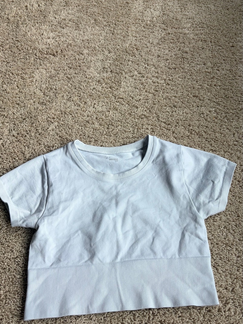 White Offline Women's Cropped Tee with Wide Rib Hem